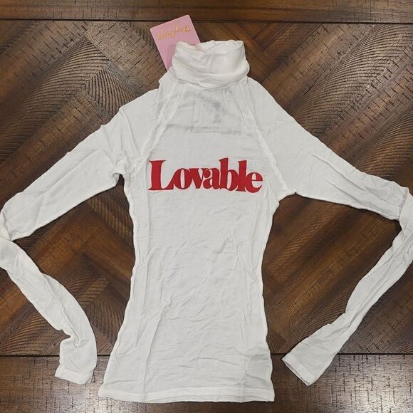 Dolls Kill Tops - NWT Daydream Nation x Dolls Kill Lovable Long Sleeve Turtleneck White & Red